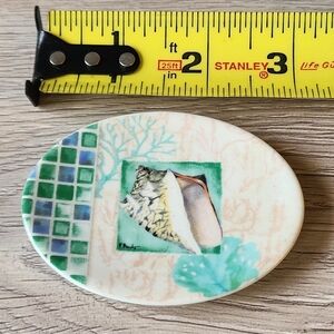 Carson Home Accents Trinket Tray Magnet Seashell Conch Beach Ocean